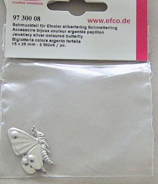 Efcolor Schmuckteil silberfarbig Schmetterling