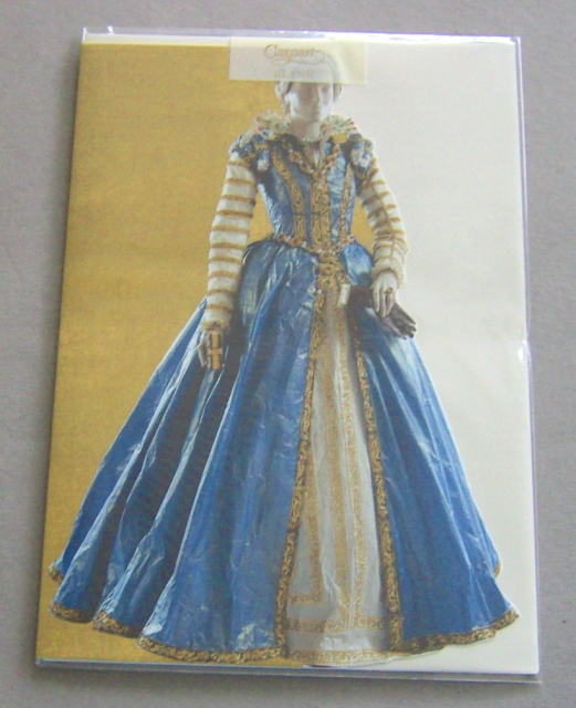 Caspari Motivkarte mit Umschlag Blue / White Dress