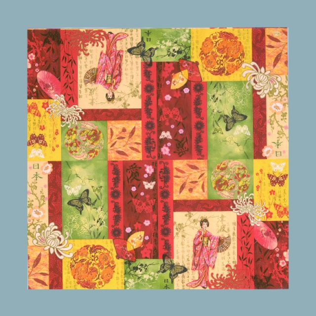Serviette 33 x 33 cm 3-lagig pro Stück Geisha
