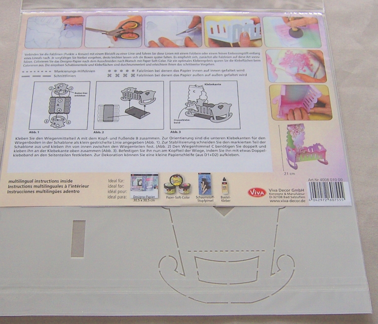 VIVA Decor Verpackungs-Schablone Motiv Wiege