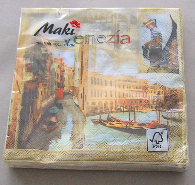 Serviette 33 x 33 cm 3-lagig pro Stück Venedig