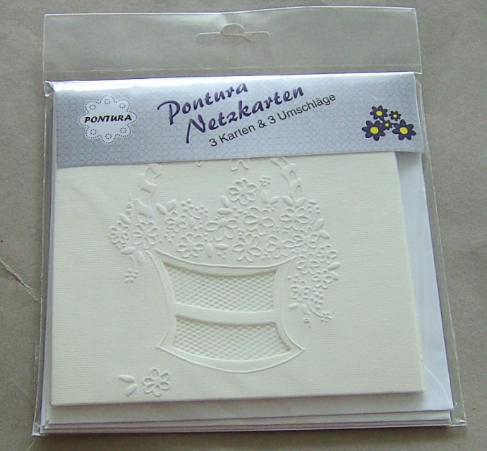 Pontura Netzkarten quadratisch 13 x 13 cm Blumenkorb