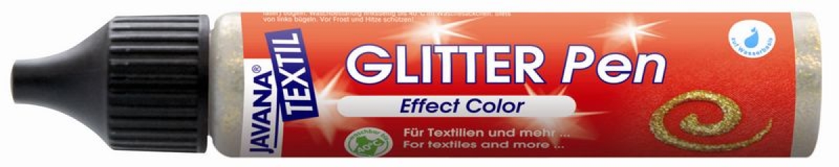 Javana Textil Stoffmalfarbe Glitter Pen Sonnengelb