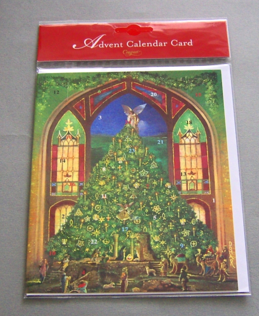 Caspari Adventskalender Karte "Creche under Tree"