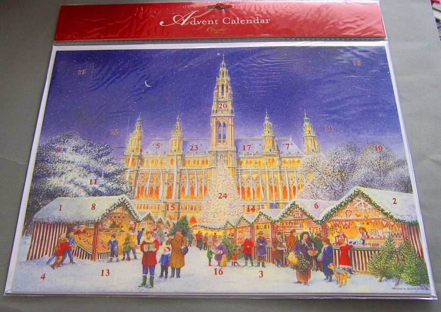Caspari Adventskalender Karte "Christmas Market"