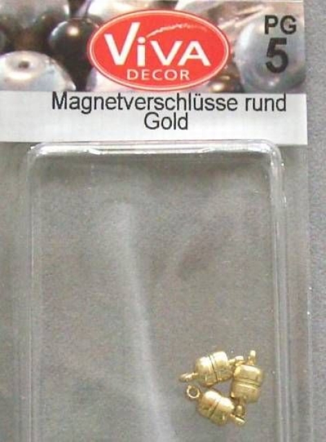 VIVA Magnetverschluß rund gold 3 Stück 13 mm