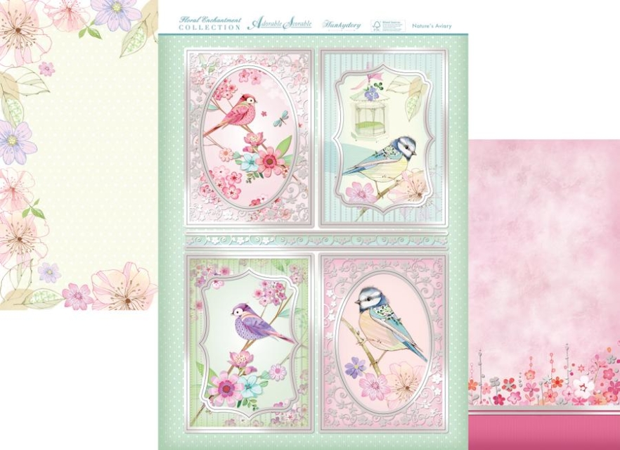 Hunkydory Bastelset Floral Enchantment Toppers, Natures Aviary
