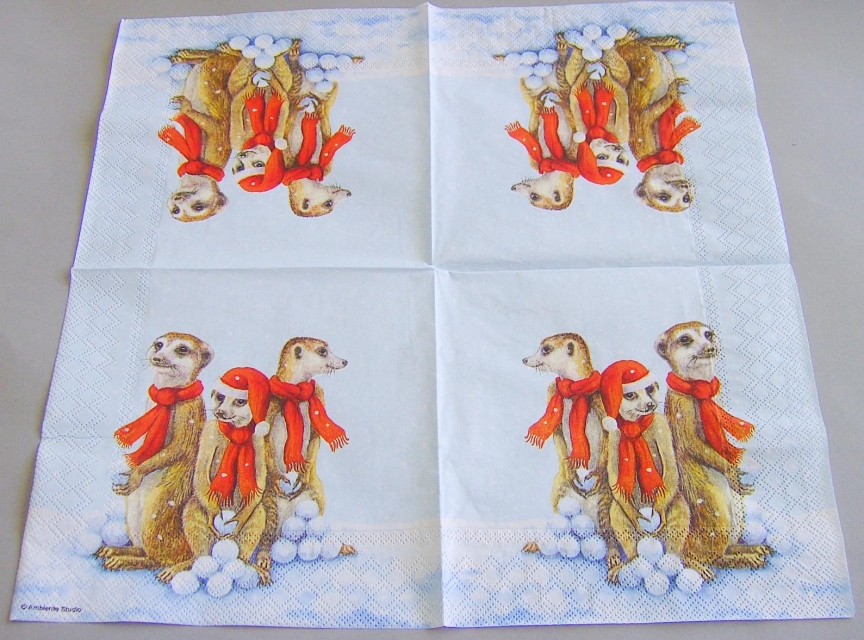 Ambiente Lunch Serviette 33 x 33 cm pro Stück Snowball Fun