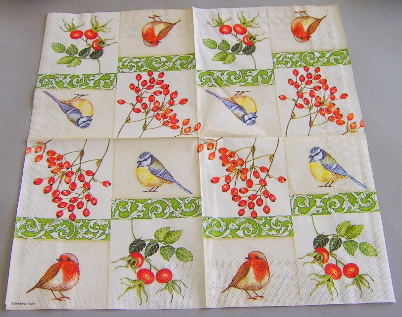 Ambiente Lunch Serviette 33 x 33 cm pro Stück Birds Berries