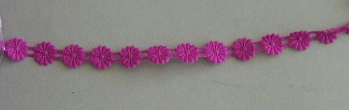 Aufbügelbare Blumenborte 10 mm breit pro Meter pink