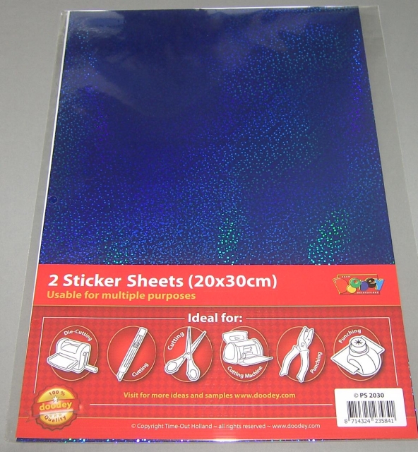 Stickersheet 20 x 30 cm Farbe blau hologramm