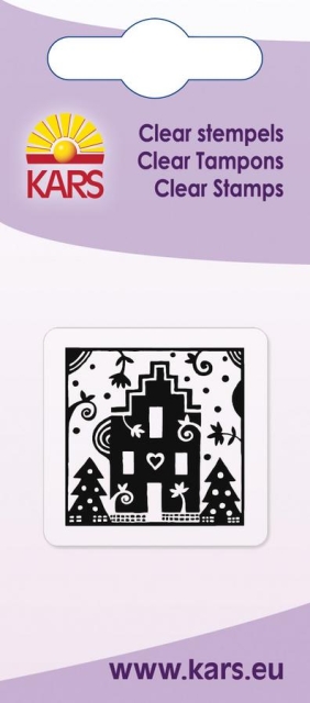Clear Stamp Weihnachtshaus im Rahmen