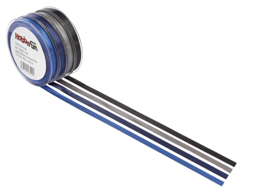 Hobbyfun Satinband 6 mm breit pro Meter königsblau