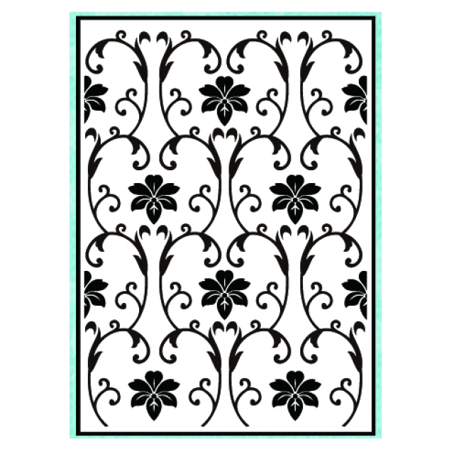 Prägeschablone klassische Blumen klein 106 x 150 mm