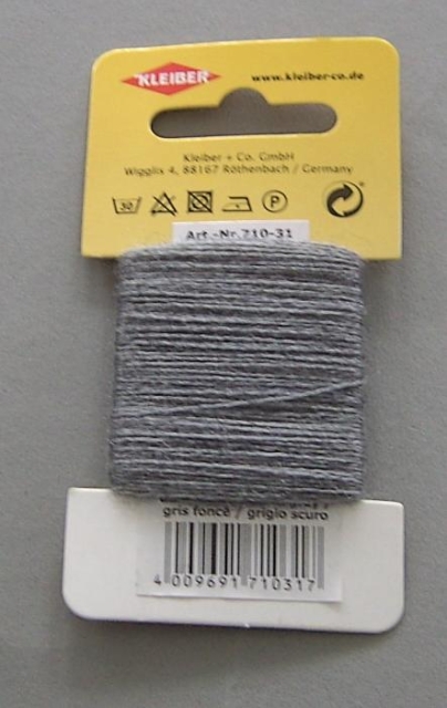 Kleiber Stopfgarn Wolle Polyacryl 20 Meter grau