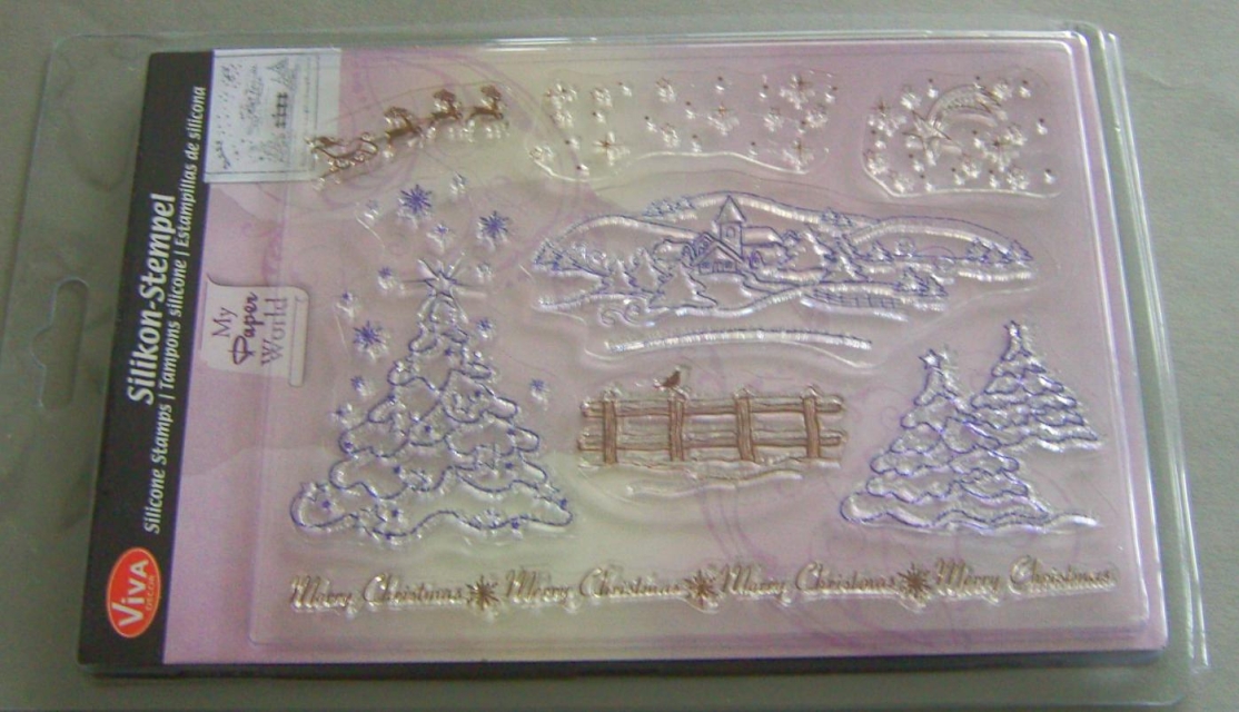 VIVA Decor Transparente Silikon-Stempel "Weihnachtslandschaft"