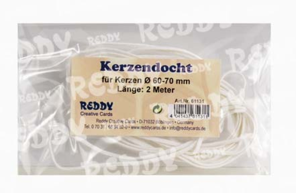 Flachdocht für Kerzen mit Durchschnitt von 60 bis 70 mm