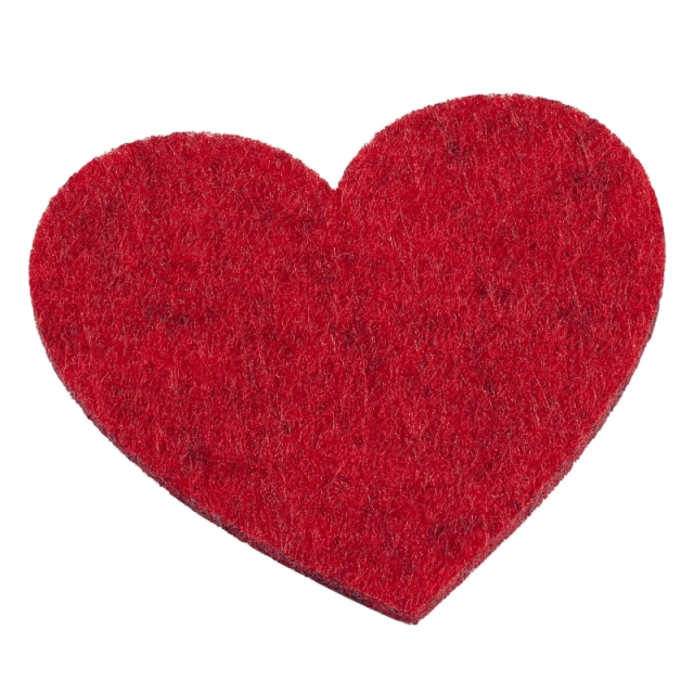 Hobbyfun Filz-Herz 5,5 x 6 cm Beutel mit 4 Stück rot meliert