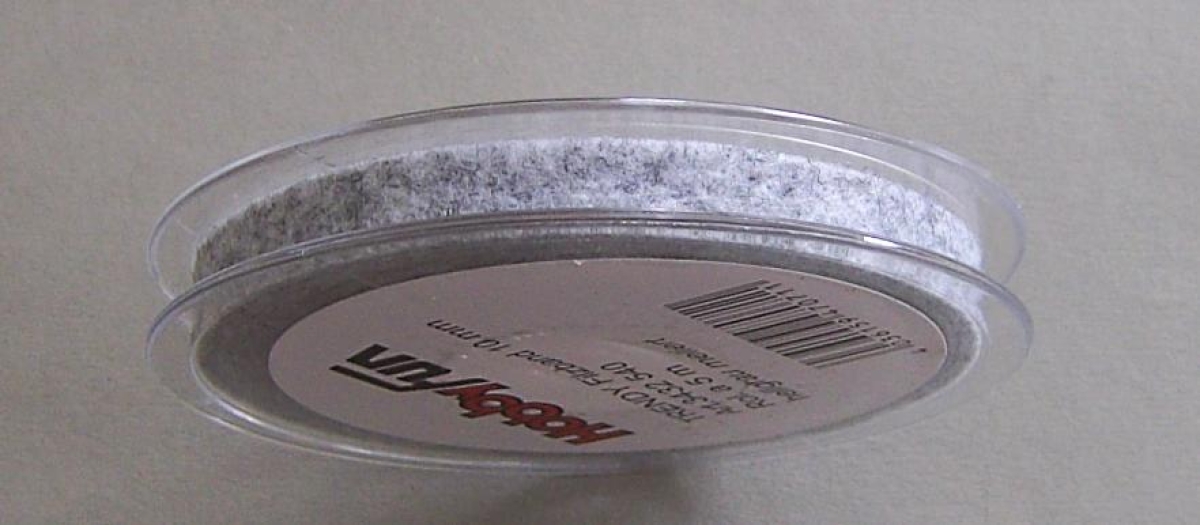 Trendy Filzband 10 mm Rolle pro Meter hellgrau meliert