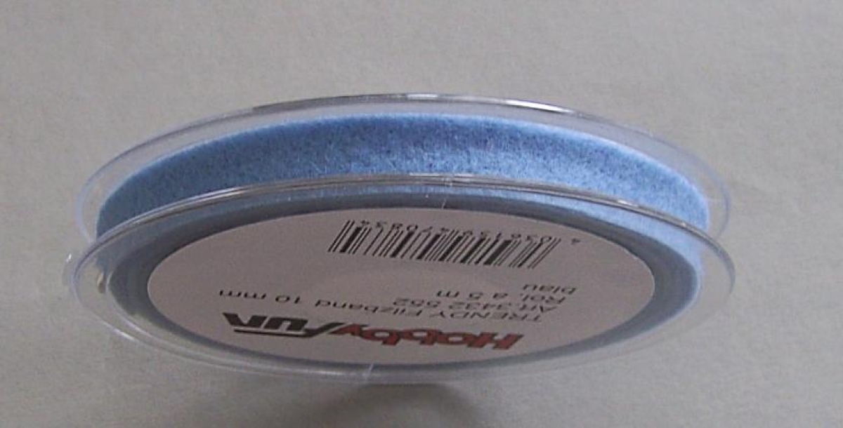 Trendy Filzband 10 mm Rolle pro Meter blau