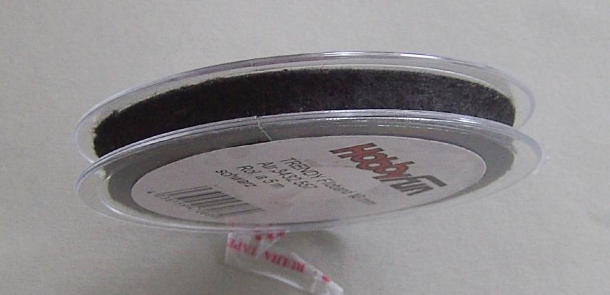 Trendy Filzband 10 mm Rolle pro Meter schwarz