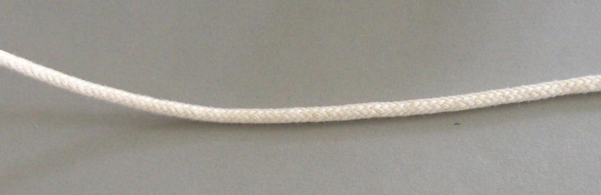Geflochtene Baumwollkordel pro Meter 4 mm beige