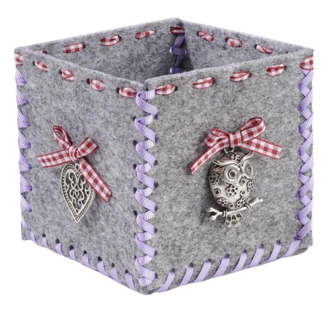 Filzrohling ohne Accessoires für Deko-Box sonnengelb 12 x 12 cm
