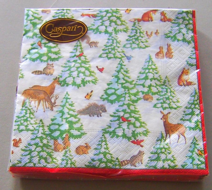 Caspari Lunch Serviette pro Stück Woodland Wonderland