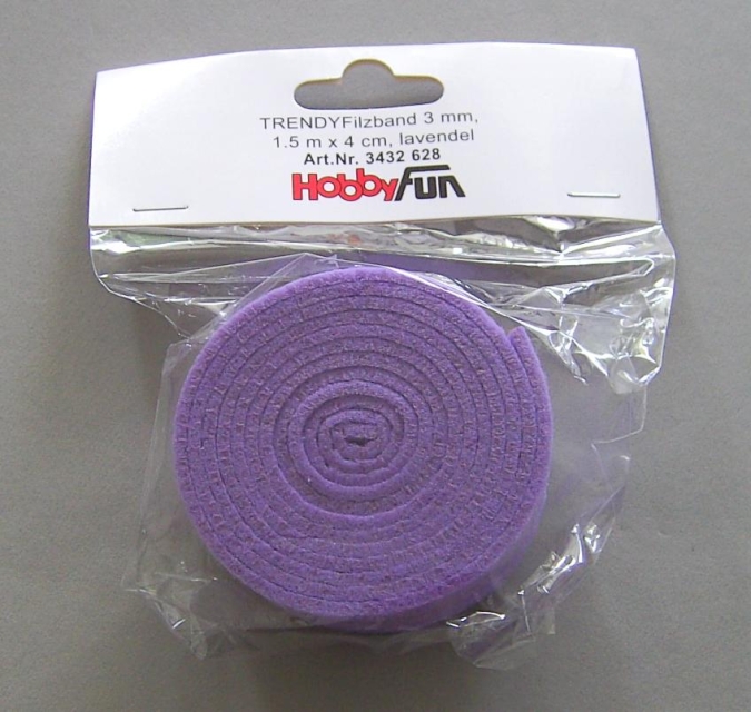 Hobbyfun Filzband 1,5 m x 4 cm x 3 mm lavendel