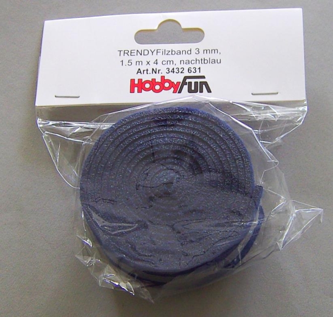 Hobbyfun Filzband 1,5 m x 4 cm x 3 mm nachtblau