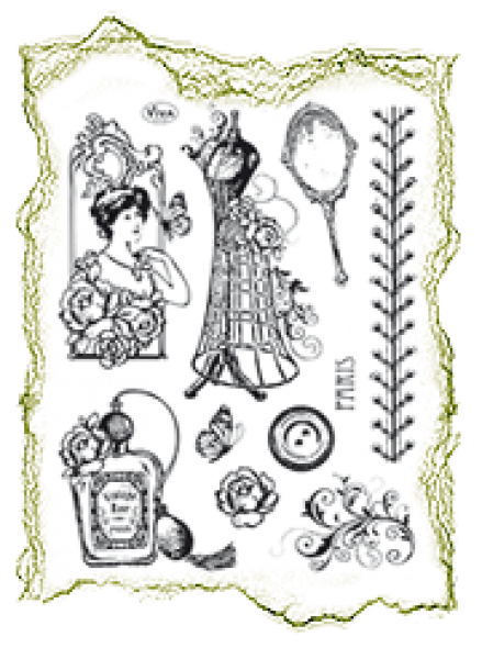 VIVA Decor Transparente Silikon-Stempel "Paris Couture"