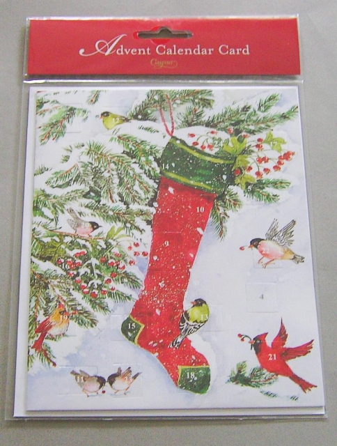Caspari Adventskalender Karte "Christmas Stockings"