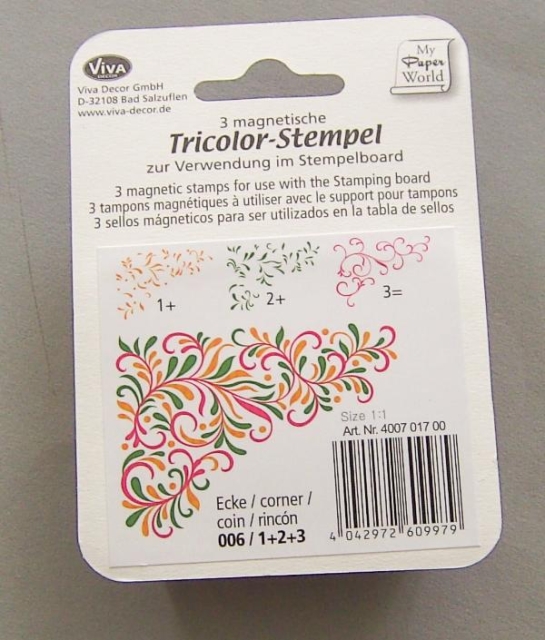 VIVA Decor Tricolor Stempel Schnörkel + Blätter Ecke