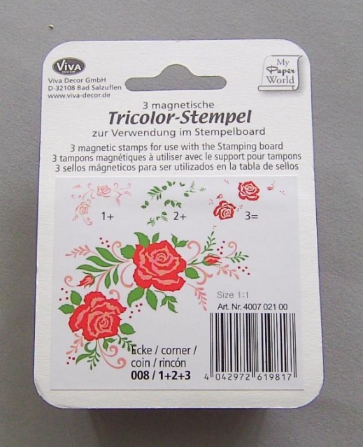 VIVA Decor Tricolor Stempel Rosen Ecke