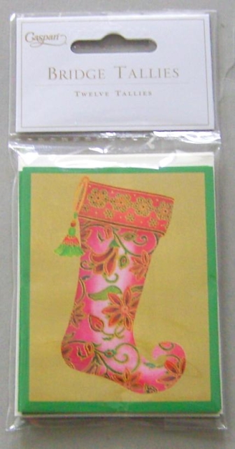 Caspari Minikarte mit Umschlag Set mit 4 Stück Jeweled Stocking