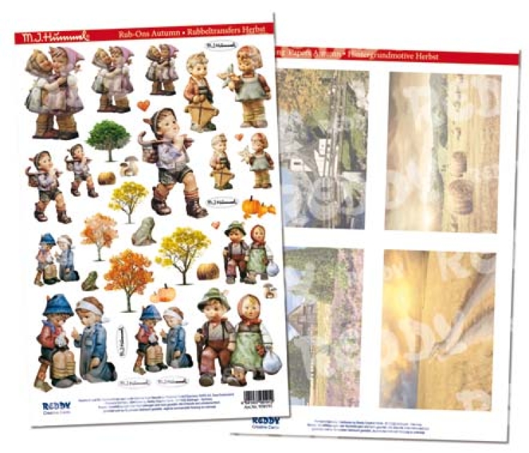 Reddy Cards Rubbel-Transfers und Hintergrundbogen M.I. Hummel Herbst