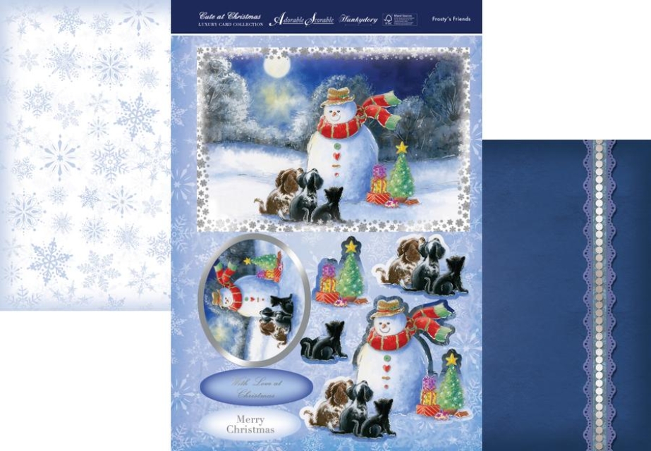 Hunkydory Bastelset Cute At Christmas Card Frosty's Friends
