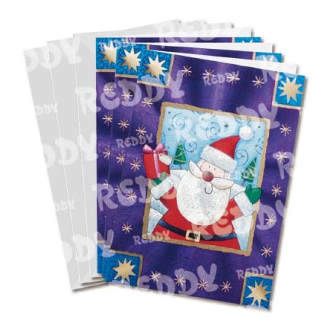 Reddy Cards Metallgravur Doppelkarte Motiv Weihnachtsmann