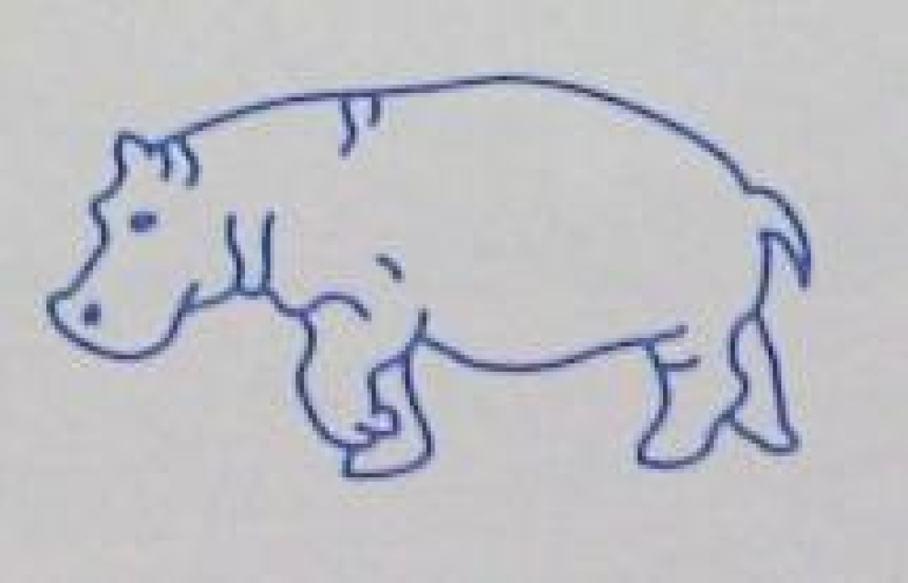 Doppelseitiger Stempel Hippo