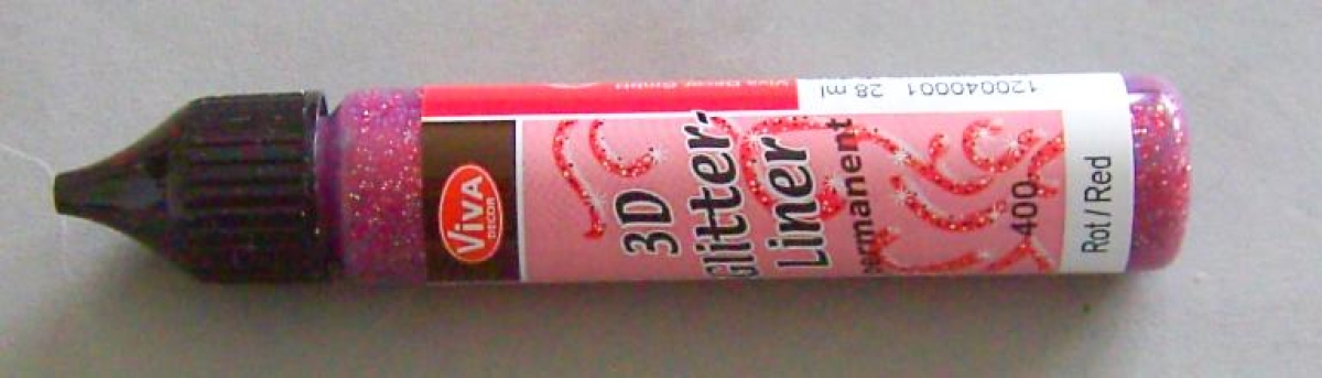 3D Glitter Liner Permanent 28 ml Rot