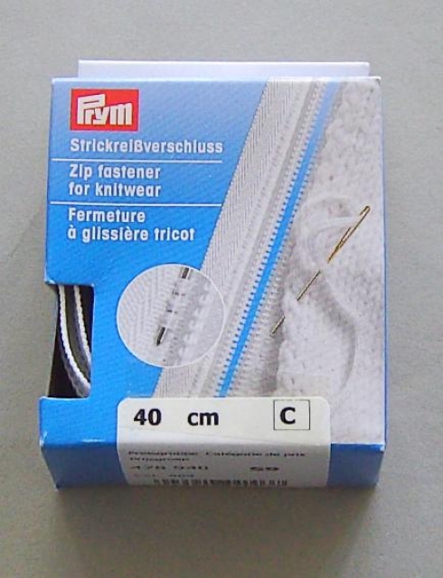 Prym Strickreißverschluß 40 cm weiss