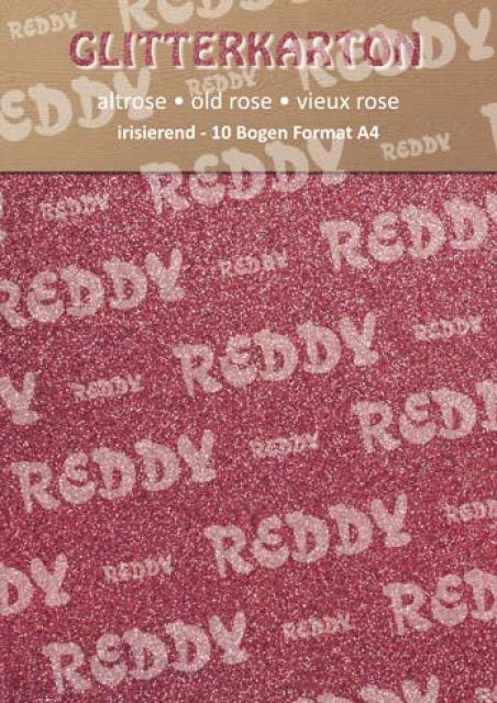Reddy Cards Glitterkarton 1 Bogen A4 altrosa