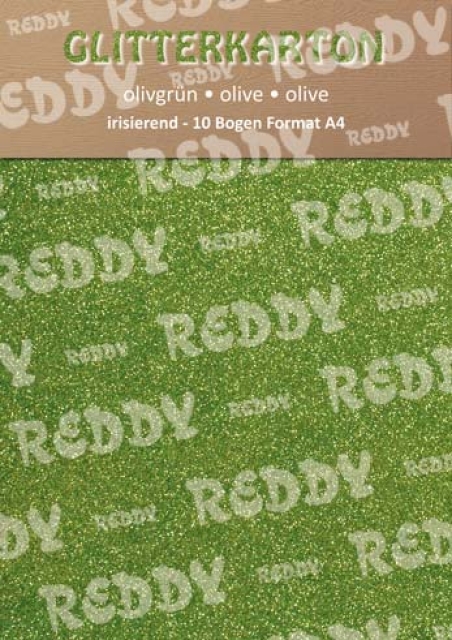 Reddy Cards Glitterkarton 1 Bogen A4 olivgrün