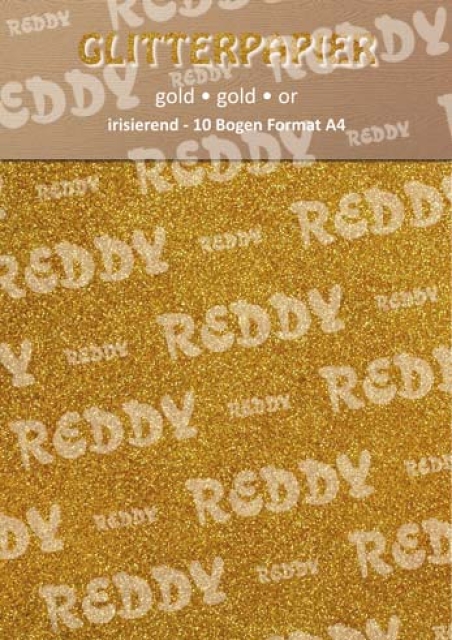 Reddy Cards Glitterpapier irisierend A4 gold