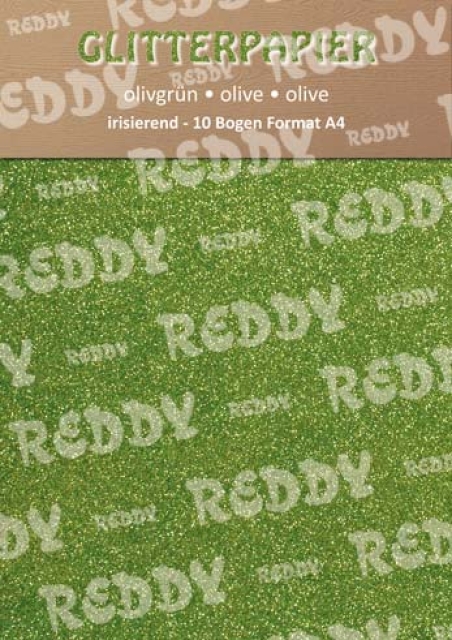 Reddy Cards Glitterpapier irisierend A4 olivgrün