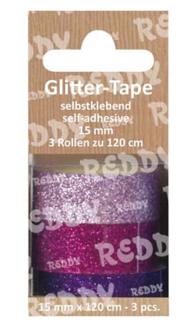 Reddy Cards Glittertape selbstklebend rosé, fuchsia, lila