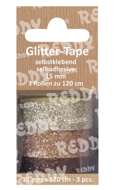 Reddy Cards Glittertape selbstklebend beige, rehbraun, dunkelbraun
