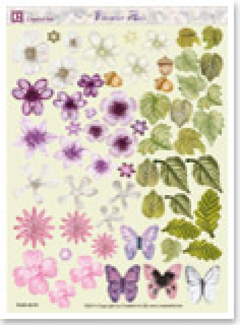Reddy Cards 3D-Stanzbogen Flower Art flieder weiß rosé