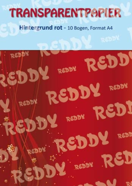 Reddy Cards Transparentpapier A4 bedruckt pro Bogen Hintergrund rot