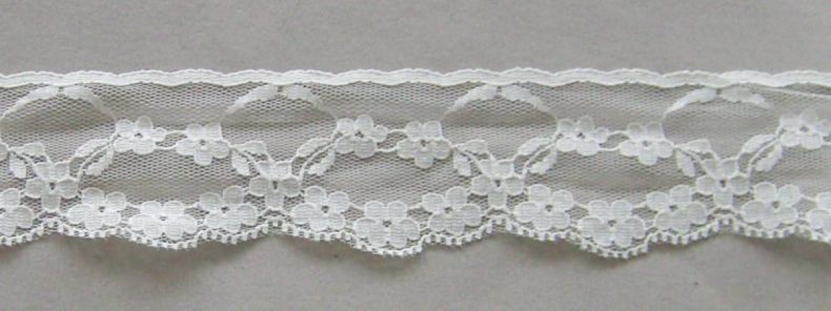 Raschelspitze 40 mm je Meter creme
